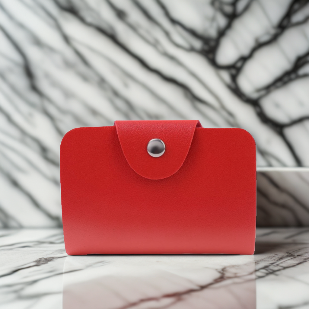 Porte Carte À Bouton Compact