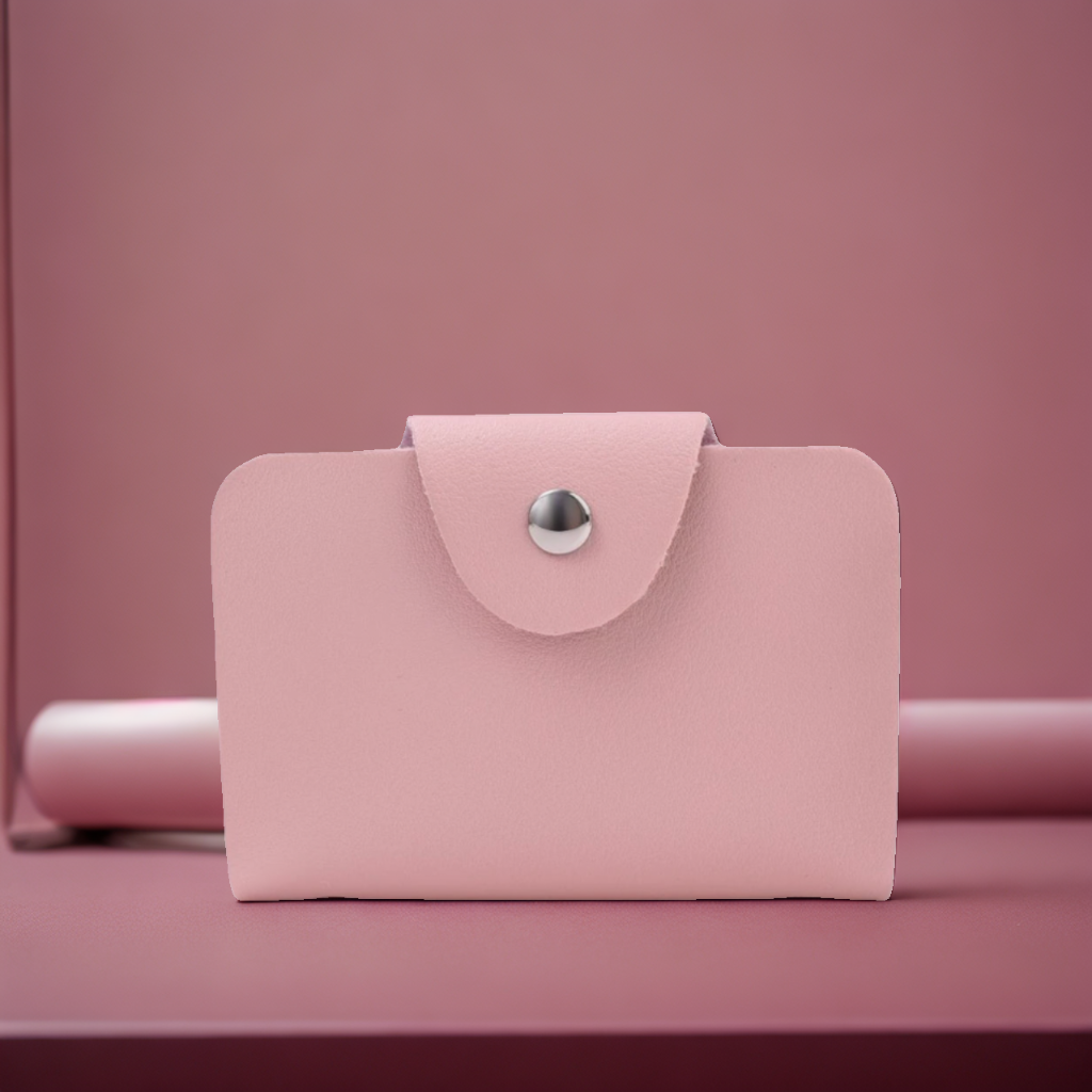 Porte Carte À Bouton Compact