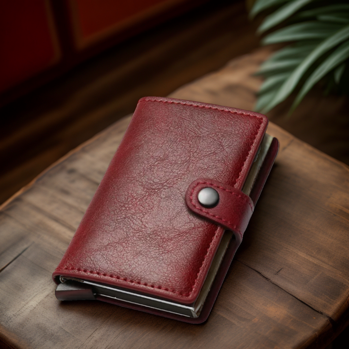 Porte Carte En Cuir Avec Fermeture