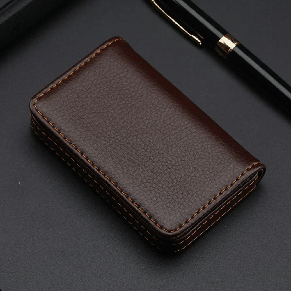 Porte Carte En Cuir Avec Pochette