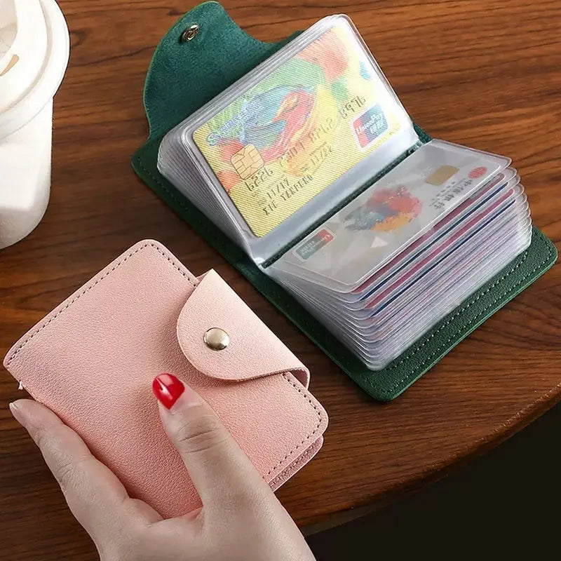 Porte Carte À Bouton Compact