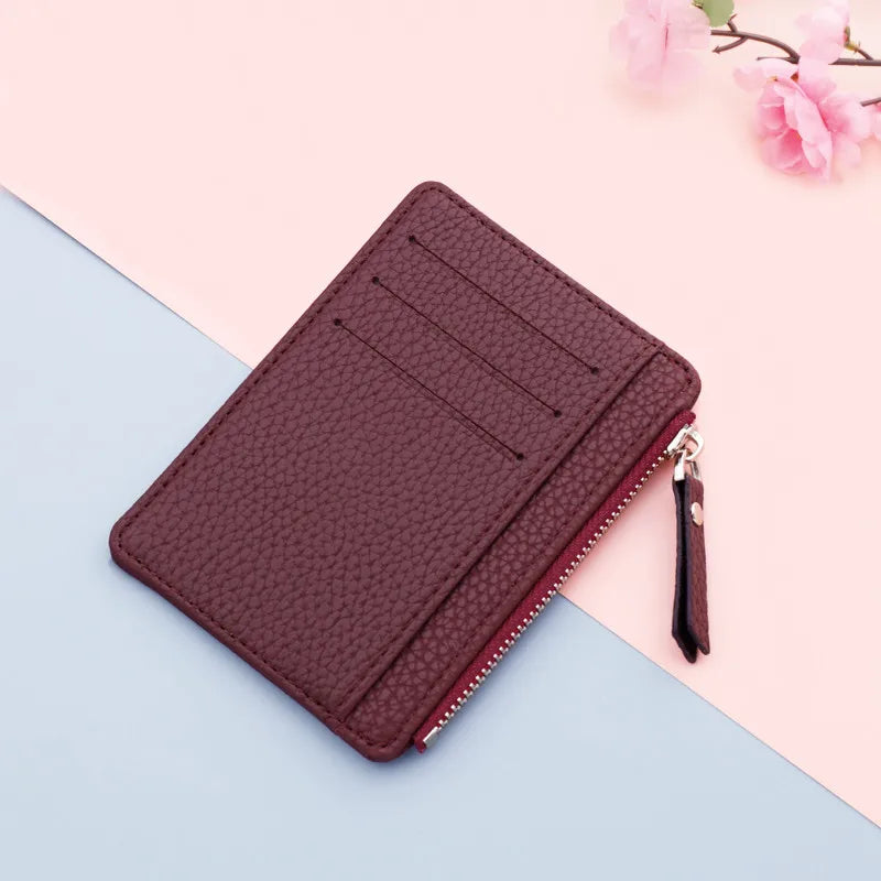 Porte Carte Zip En Cuir