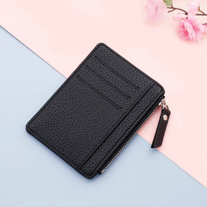 Porte Carte Zip En Cuir