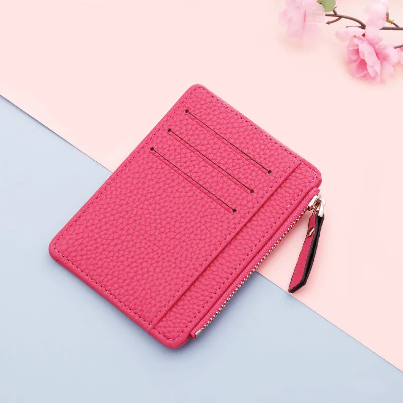 Porte Carte Zip En Cuir