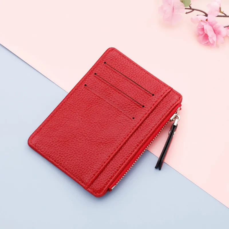 Porte Carte Zip En Cuir