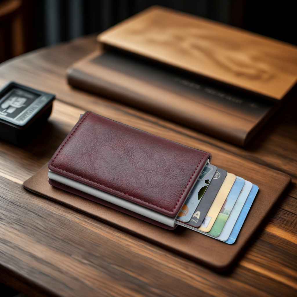 Porte Carte En Cuir Elegant
