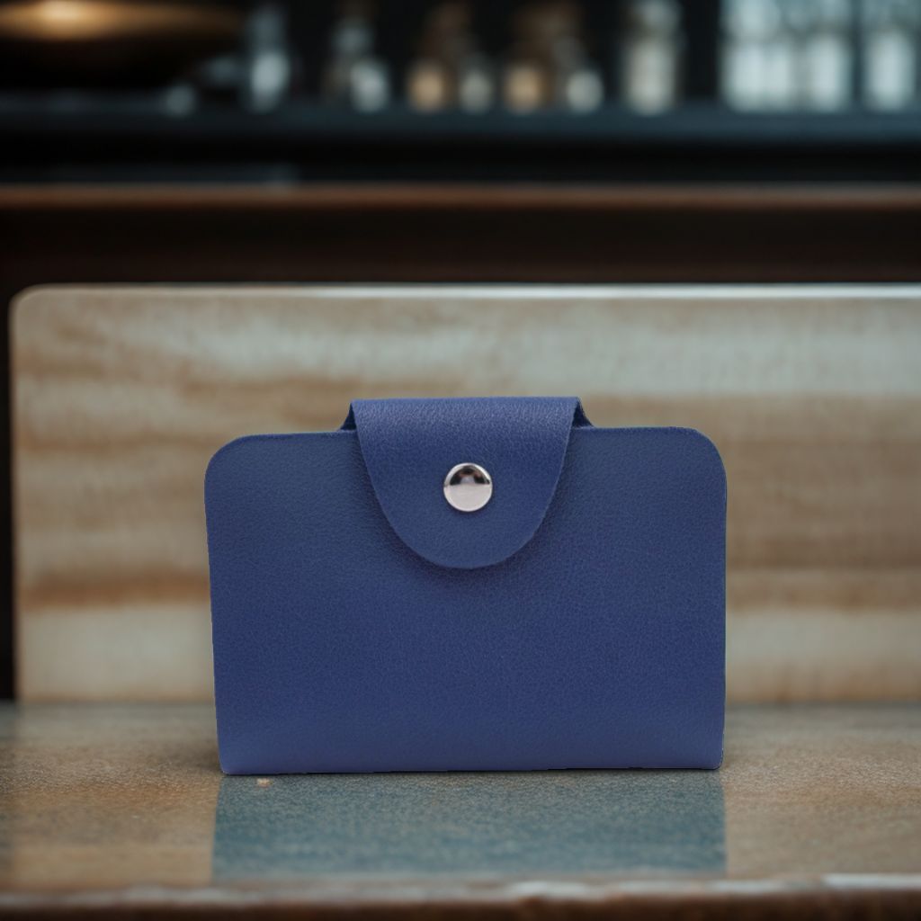 Porte Carte À Bouton Compact