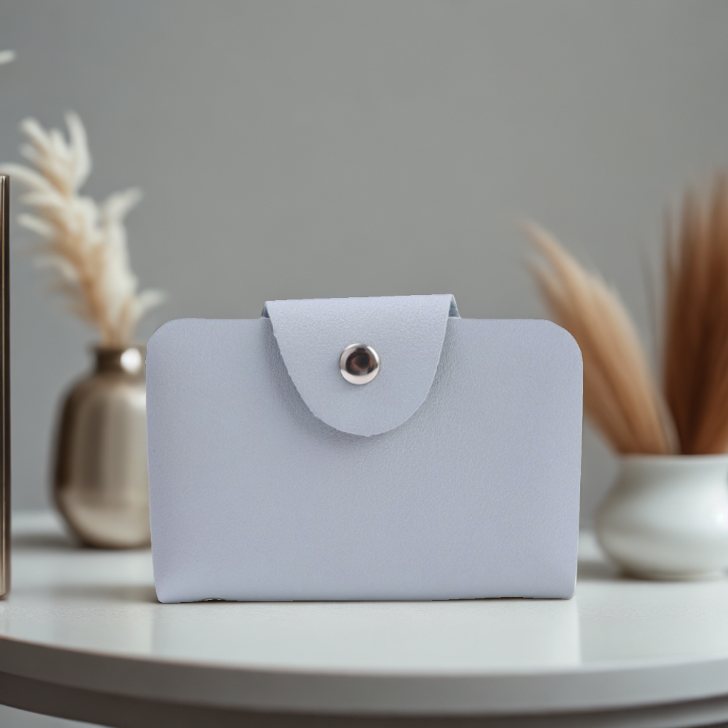 Porte Carte À Bouton Compact