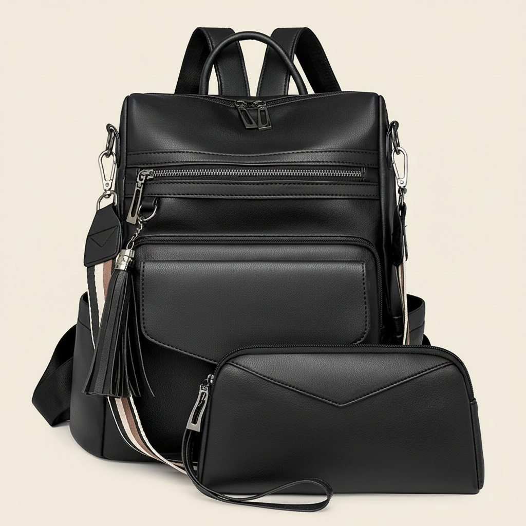 Sac À Dos Cuir Femme Avec Sacoche