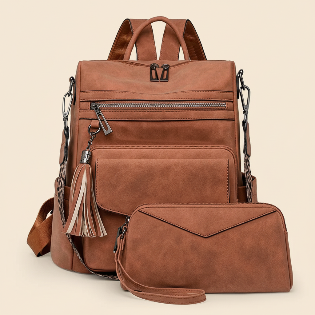 Sac À Dos Cuir Femme Avec Sacoche